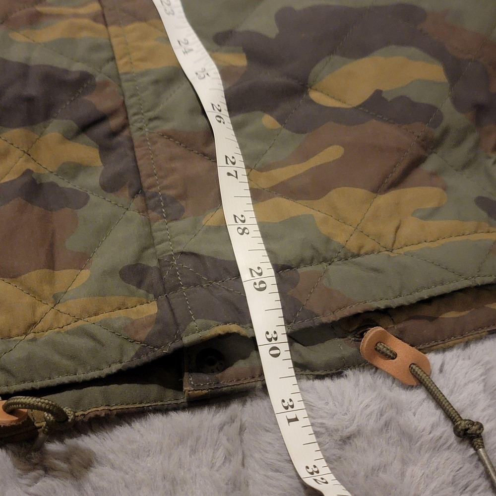 Relwen Quilted Tanker Jacket Mens Medium Green Camo Orange Lined Insulated Zip - Picture 6 of 7